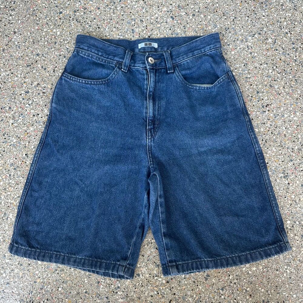 Uniqlo Women's Blue Denim Shorts Jorts Size 25 Excellent Cond